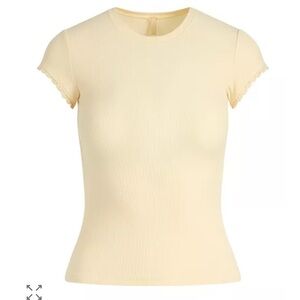 SKIMS Lace Trim Lounge Tee, Butter